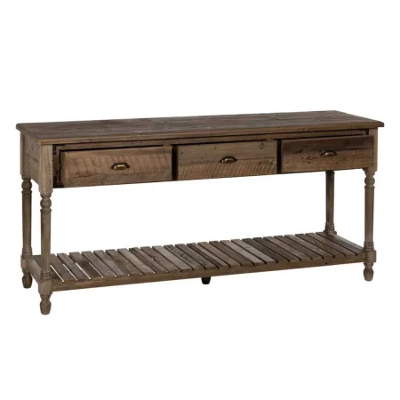 Consola marrón en madera de abeto con cajones 184.50x50x86.80cm - Ixia - 610591IX - foto-blanco