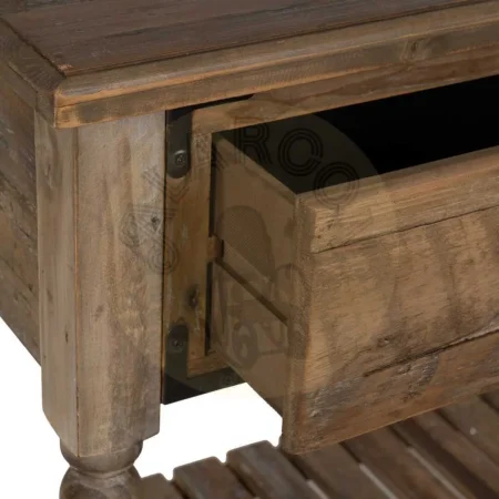 Consola marrón en madera de abeto con cajones 184.50x50x86.80cm - Ixia - 610591IX - foto-secundaria-2