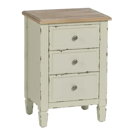 Mesita beige en madera de abeto y DM con cajón 45x35x65cm - Ixia - 610592IX - foto-blanco