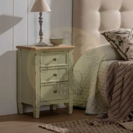 Mesita beige en madera de abeto y DM con cajón 45x35x65cm - Ixia - 610592IX - foto-secundaria-10