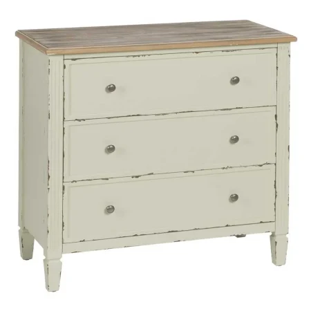 Cómoda beige en madera de abeto y DM con patas de 13cm 90x42x85cm - Ixia - 610593IX - foto-blanco