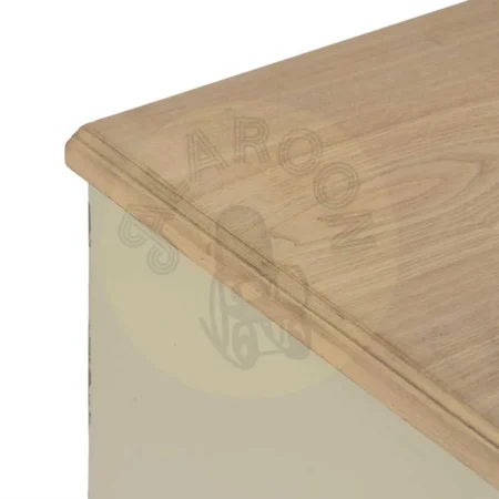 Mesita crema en madera de abeto y DM con cajones de y patas de 9cm 48x36x61cm - Ixia - 610596IX - foto-secundaria-2