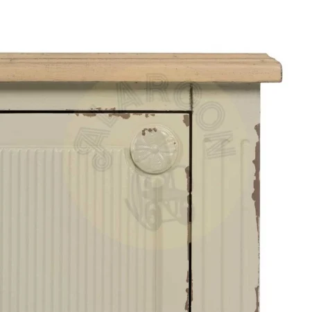 Mesita crema en madera de abeto y DM con cajones de y patas de 9cm 48x36x61cm - Ixia - 610596IX - foto-secundaria-3