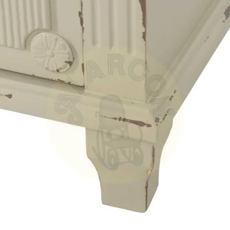 Mesita crema en madera de abeto y DM con cajones de y patas de 9cm 48x36x61cm - Ixia - 610596IX - foto-secundaria-8