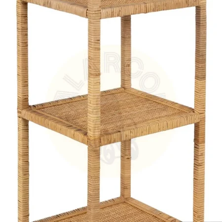 Set de 3 estanterías en ratán natural para salón 30x30x109cm - Ixia - 610673IX - foto-secundaria-2