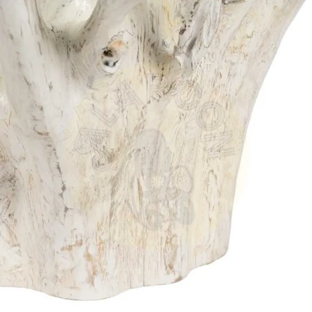 Mesa de centro blanco rozado en madera de teca y cristal 90x90x45cm - Ixia - 610876IX - foto-secundaria-3