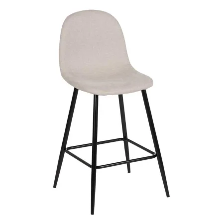 Taburete crema en tejido y metal altura asiento 63cm 46x48x96cm - Ixia - 611021IX - foto-blanco