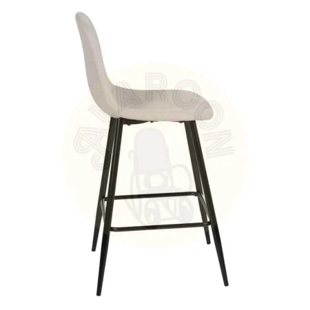 Taburete crema en tejido y metal altura asiento 63cm 46x48x96cm - Ixia - 611021IX - foto-secundaria-1