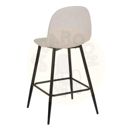 Taburete crema en tejido y metal altura asiento 63cm 46x48x96cm - Ixia - 611021IX - foto-secundaria-2