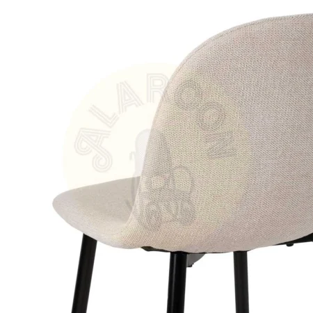 Taburete crema en tejido y metal altura asiento 63cm 46x48x96cm - Ixia - 611021IX - foto-secundaria-8