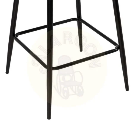 Taburete alto tapizado en tejido color taupe con estructura metálica para salón 46x48x96cm - Ixia - 611022IX - foto-secundaria-10