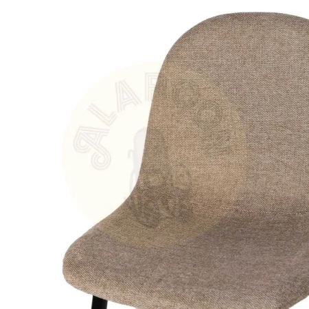 Taburete alto tapizado en tejido color taupe con estructura metálica para salón 46x48x96cm - Ixia - 611022IX - foto-secundaria-4