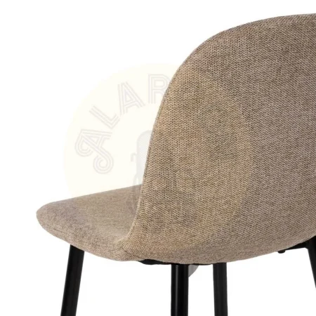 Taburete alto tapizado en tejido color taupe con estructura metálica para salón 46x48x96cm - Ixia - 611022IX - foto-secundaria-8