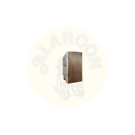 Mesita de noche en madera maciza de caoba con cajón con hendidura integrada y hueco blanco enmarcado por delicado borde 45x40x53cm - Moycor - 6110702MYC - foto-secundaria-2