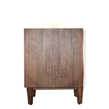 Mesita de noche en madera maciza de caoba con cajón con hendidura integrada y hueco blanco enmarcado por delicado borde 45x40x53cm - Moycor - 6110702MYC - foto-secundaria-4