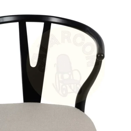 Silla comedor tapizada en tejido negro estructura madera de haya asiento 48cm 53x55x80cm - Ixia - 611228IX - foto-secundaria-3