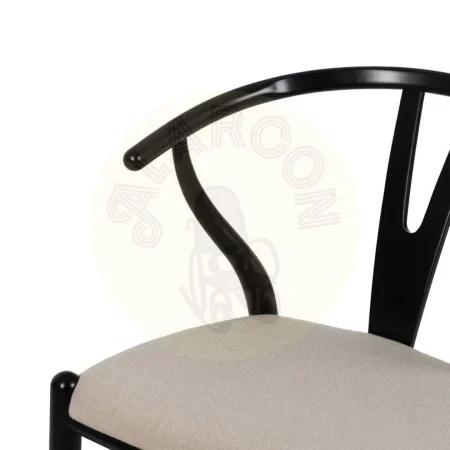 Silla comedor tapizada en tejido negro estructura madera de haya asiento 48cm 53x55x80cm - Ixia - 611228IX - foto-secundaria-4