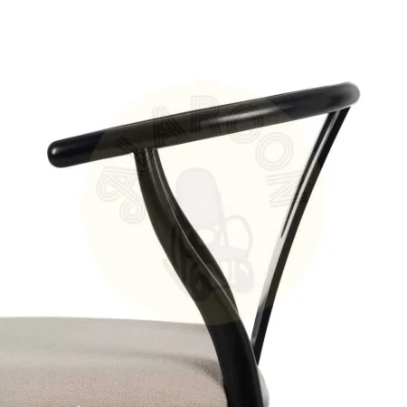 Silla comedor tapizada en tejido negro estructura madera de haya asiento 48cm 53x55x80cm - Ixia - 611228IX - foto-secundaria-5