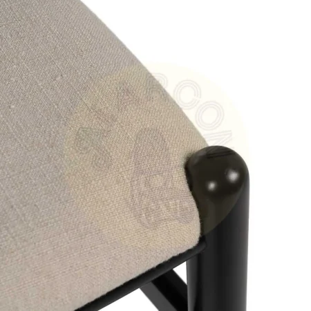 Silla comedor tapizada en tejido negro estructura madera de haya asiento 48cm 53x55x80cm - Ixia - 611228IX - foto-secundaria-7