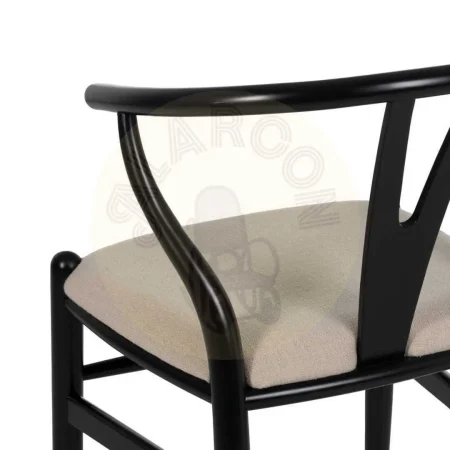 Silla comedor tapizada en tejido negro estructura madera de haya asiento 48cm 53x55x80cm - Ixia - 611228IX - foto-secundaria-8