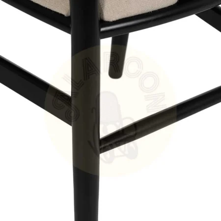 Silla comedor tapizada en tejido negro estructura madera de haya asiento 48cm 53x55x80cm - Ixia - 611228IX - foto-secundaria-9