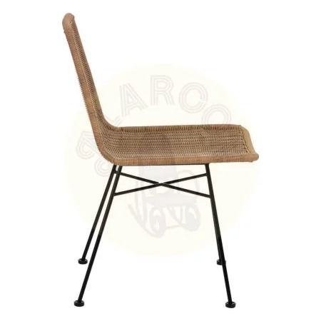 Silla natural en polietileno y acero no apilable para exterior 47x59x84cm - Ixia - 611270IX - foto-secundaria-1