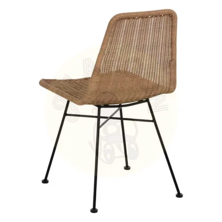 Silla natural en polietileno y acero no apilable para exterior 47x59x84cm - Ixia - 611270IX - foto-secundaria-2