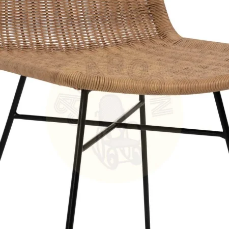 Silla natural en polietileno y acero no apilable para exterior 47x59x84cm - Ixia - 611270IX - foto-secundaria-5