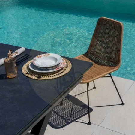 Silla natural en polietileno y acero no apilable para exterior 47x59x84cm - Ixia - 611270IX - foto-secundaria-9