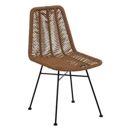 Silla natural en polietileno y acero para salón no apilable 47x57x85.50cm - Ixia - 611271IX - foto-blanco