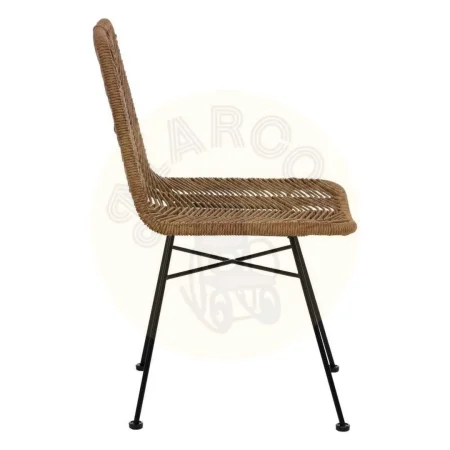 Silla natural en polietileno y acero para salón no apilable 47x57x85.50cm - Ixia - 611271IX - foto-secundaria-1