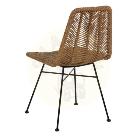Silla natural en polietileno y acero para salón no apilable 47x57x85.50cm - Ixia - 611271IX - foto-secundaria-2