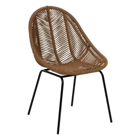 Silla natural de polietileno y acero para salón y exterior 53.50x61x85cm - Ixia - 611272IX - foto-blanco