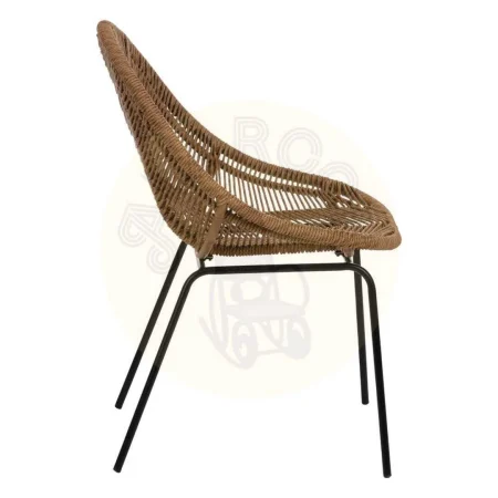 Silla natural de polietileno y acero para salón y exterior 53.50x61x85cm - Ixia - 611272IX - foto-secundaria-1