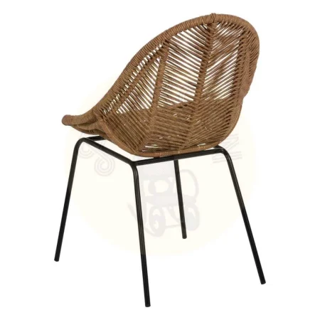 Silla natural de polietileno y acero para salón y exterior 53.50x61x85cm - Ixia - 611272IX - foto-secundaria-2