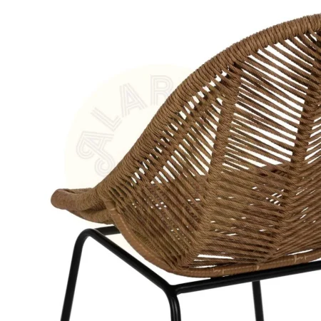 Silla natural de polietileno y acero para salón y exterior 53.50x61x85cm - Ixia - 611272IX - foto-secundaria-8