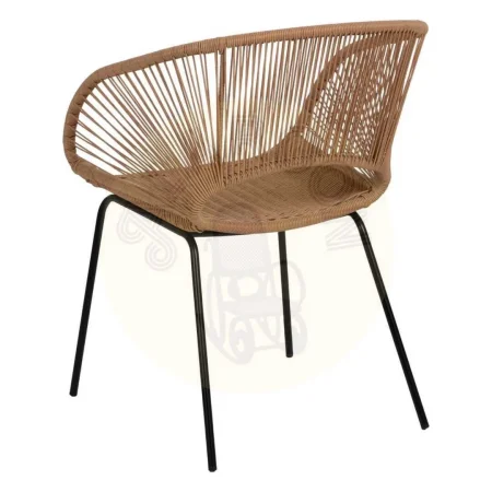 Silla natural de polietileno y acero para salón 57x58x81cm - Ixia - 611273IX - foto-secundaria-2