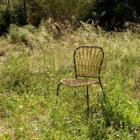 Silla en polietileno y acero acabado natural y negro apta para exterior 51x58x87cm - Ixia - 611274IX - foto-secundaria-11