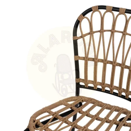 Silla en polietileno y acero acabado natural y negro apta para exterior 51x58x87cm - Ixia - 611274IX - foto-secundaria-4