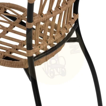 Silla en polietileno y acero acabado natural y negro apta para exterior 51x58x87cm - Ixia - 611274IX - foto-secundaria-7