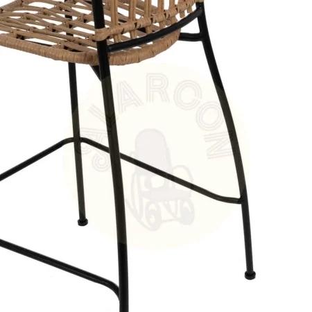 Taburete alto para exterior en polietileno y acero color natural y negro apilable 60x61x117cm - Ixia - 611275IX - foto-secundaria-5