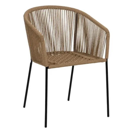 Silla natural para salón en polietileno y acero apta para exterior 55x54x79cm - Ixia - 611276IX - foto-blanco