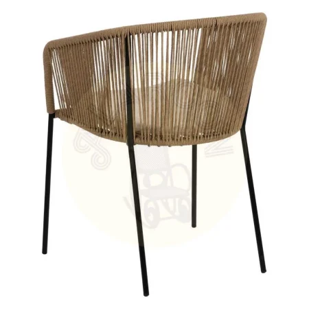 Silla natural para salón en polietileno y acero apta para exterior 55x54x79cm - Ixia - 611276IX - foto-secundaria-2