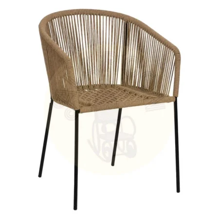 Silla natural para salón en polietileno y acero apta para exterior 55x54x79cm - Ixia - 611276IX - foto-secundaria-3