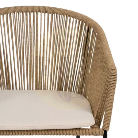 Silla natural para salón en polietileno y acero apta para exterior 55x54x79cm - Ixia - 611276IX - foto-secundaria-4