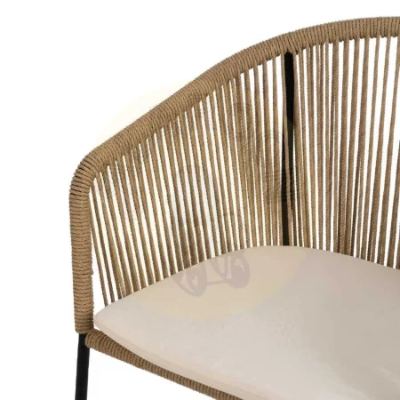Silla natural para salón en polietileno y acero apta para exterior 55x54x79cm - Ixia - 611276IX - foto-secundaria-5