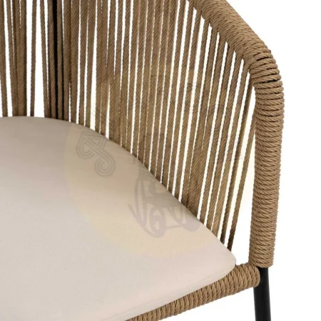 Silla natural para salón en polietileno y acero apta para exterior 55x54x79cm - Ixia - 611276IX - foto-secundaria-8
