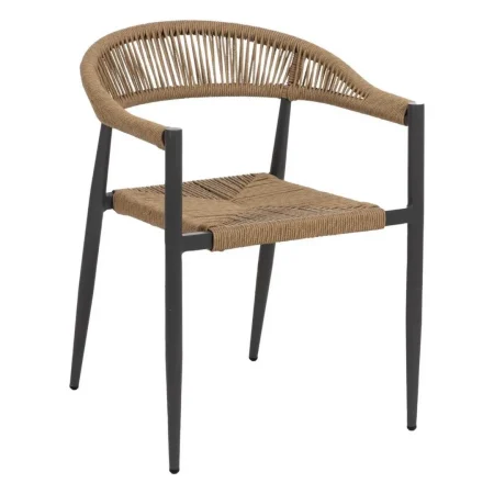 Silla apilable en polietileno y aluminio apta para exterior y salón 57.50x56x74cm - Ixia - 611277IX - foto-blanco