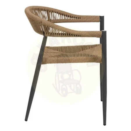 Silla apilable en polietileno y aluminio apta para exterior y salón 57.50x56x74cm - Ixia - 611277IX - foto-secundaria-1