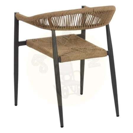 Silla apilable en polietileno y aluminio apta para exterior y salón 57.50x56x74cm - Ixia - 611277IX - foto-secundaria-2